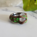Sea Glass Polymer Clay and Stainless Steel Ring